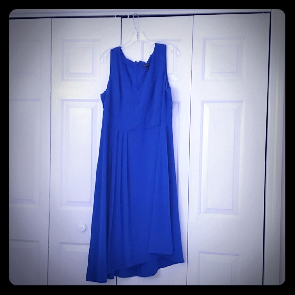Blue size 18 Lane Bryant dress with v neck line.